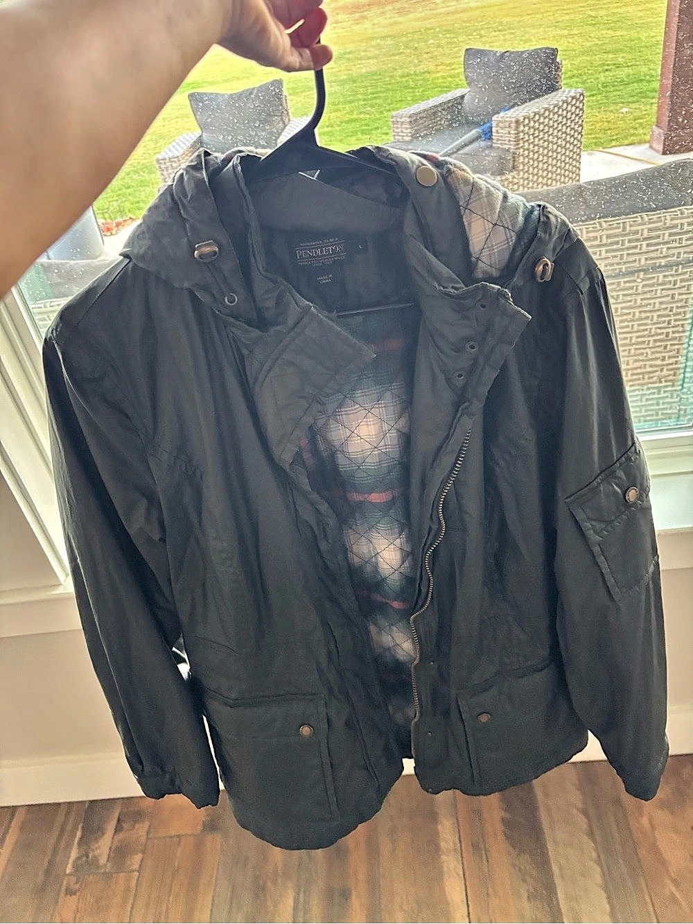 Pendleton Wool Plaid-Lined Jacket Size Large